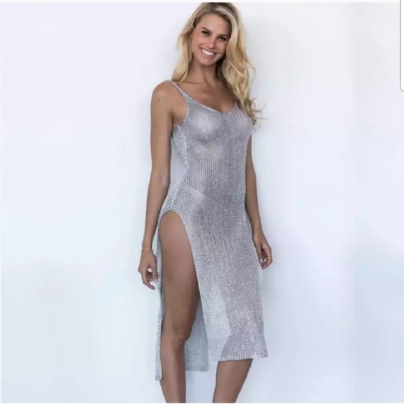 Last one! New arrivals! Silver Mesh Cover-up - Picture 2 of 6
